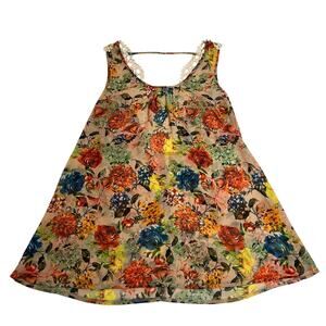 Women's Sleeveless Floral Flowy Blouse Size XS Festival Boho Cottagecore Casual
